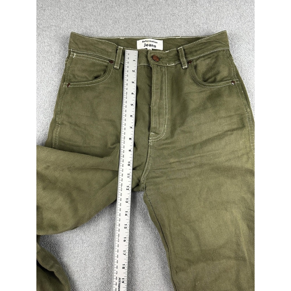 Reformation Jeans Womens 27 Green Cowboy High Rise Straight Kalamata Denim - Picture 6 of 12